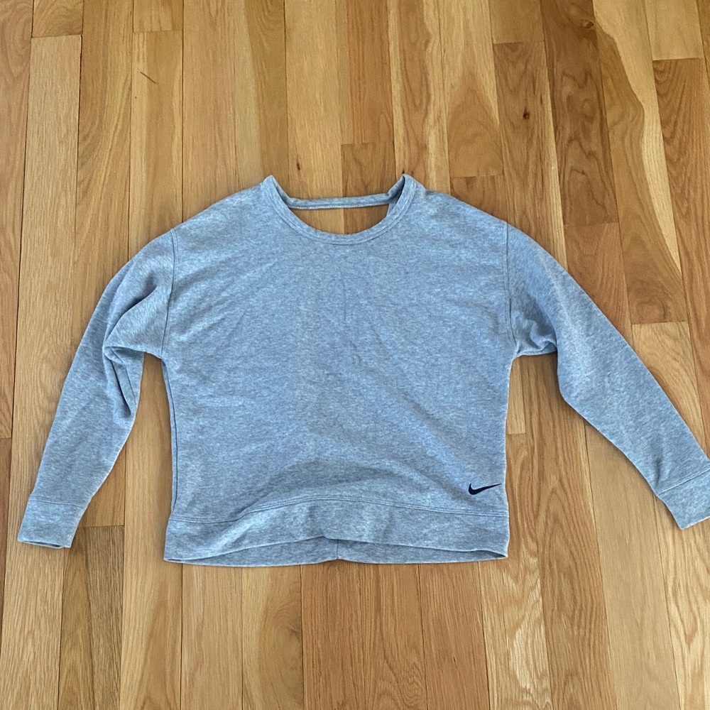 Nike Women's Open Back Heather Gray Sweatshirt
